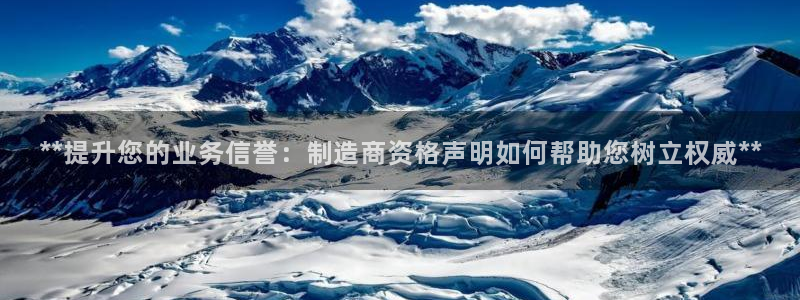 彩神系列平台：**提升您的业务信誉：制造商资格声明如何帮助您树立权威**