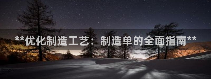 所有彩神购买首页都一样吗：**优化制造工艺：制造单的全面指南**