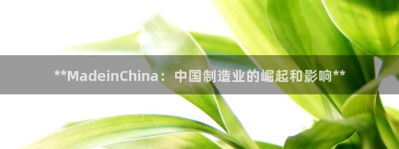 彩神的邀请码是多少：**MadeinChina：中国制造业的