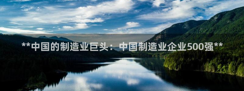 彩神平台之间是什么关系：**中国的制造业巨头：中国制造业企业