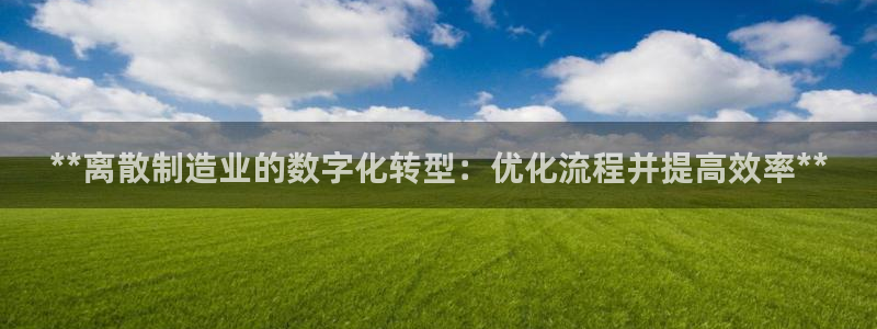 彩神v8首页：**离散制造业的数字化转型：优化流程并提高效率**