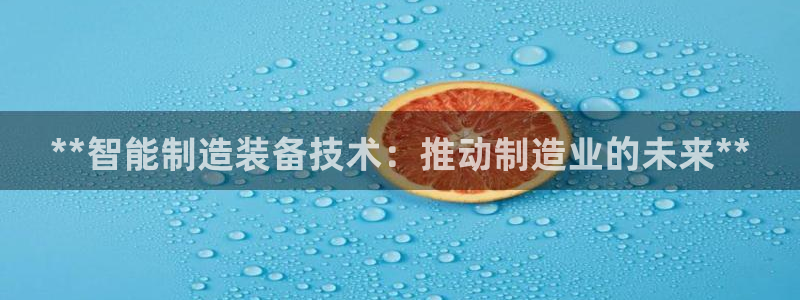 彩神vii购彩l心：**智能制造装备技术：推动制造业的未来**