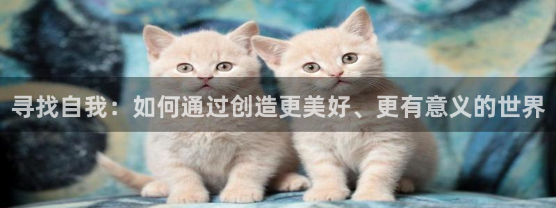 彩神8最新版下载：寻找自我：如何通过创造更美好、更有意义的世界