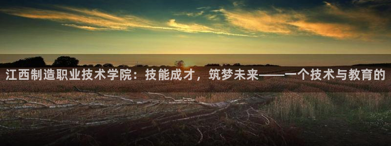彩神v8购彩大厅登：江西制造职业技术学院：技能成才，筑梦未来——一个技术与教育的